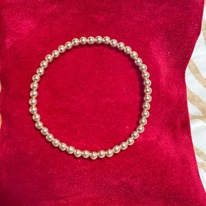 Rose gold plated beaded bracelet elastic